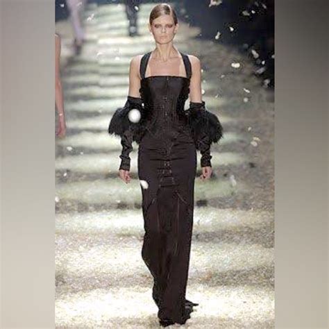 Tom Ford for Gucci F/W 2003 black corset gown IT40 